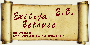 Emilija Belović vizit kartica